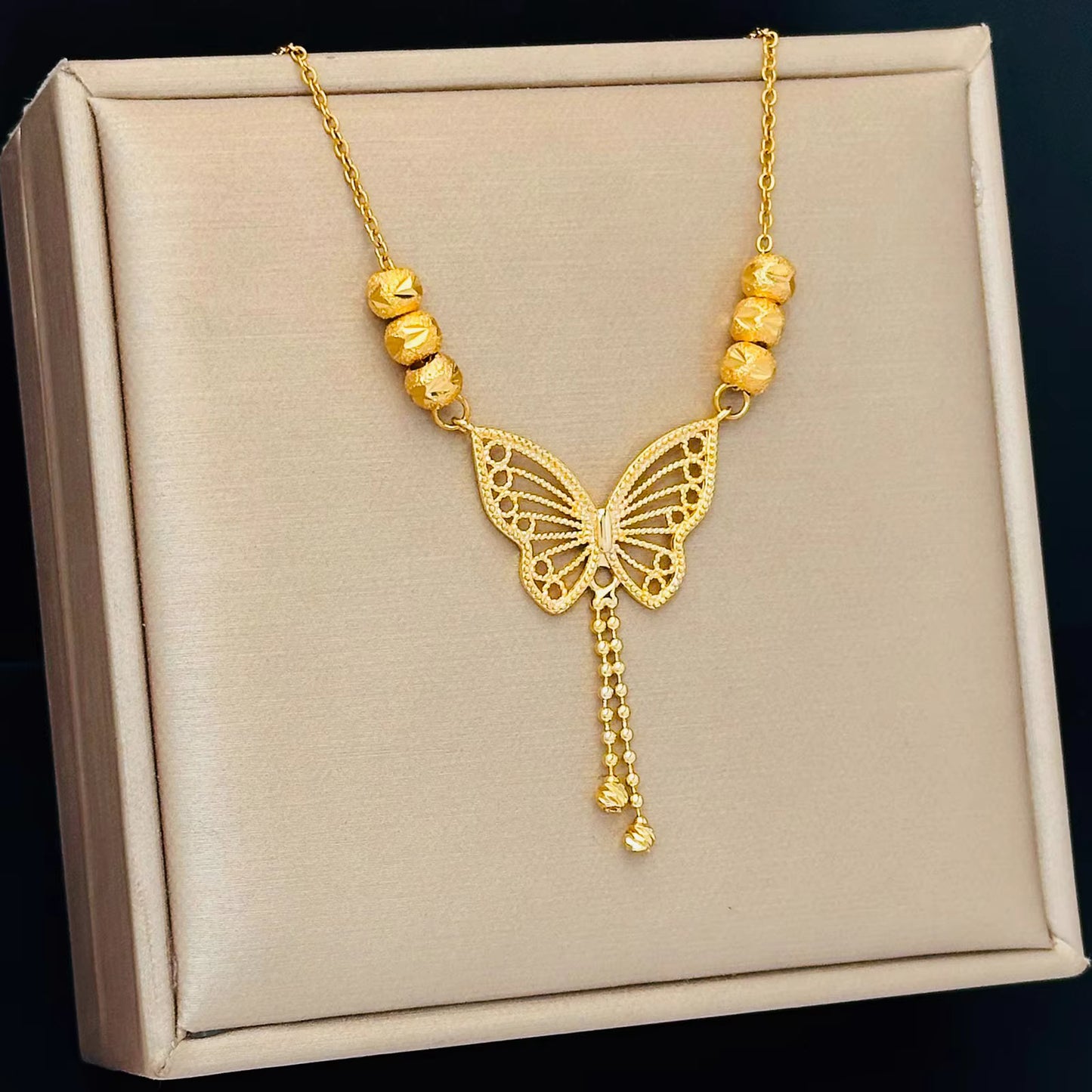 Gold Plated Butterfly Necklace