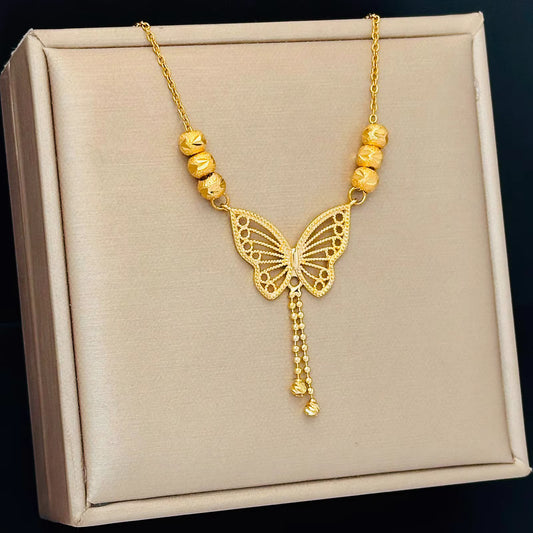 Gold Plated Butterfly Necklace