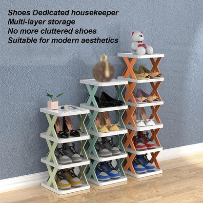 X-Shaped Shoe Rack | Space-Saving Foldable Shoe Organizer