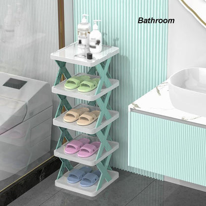 X-Shaped Shoe Rack | Space-Saving Foldable Shoe Organizer