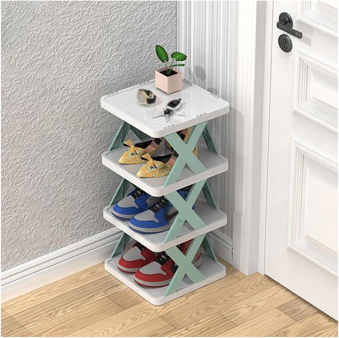 X-Shaped Shoe Rack | Space-Saving Foldable Shoe Organizer