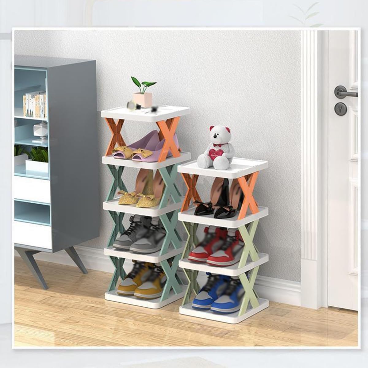 X-Shaped Shoe Rack | Space-Saving Foldable Shoe Organizer