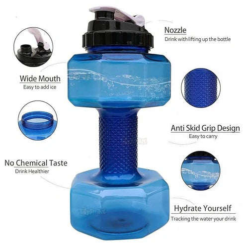 LORDEX – Dumbbell Shape Water Bottle (2-in-1 Fitness & Hydration)