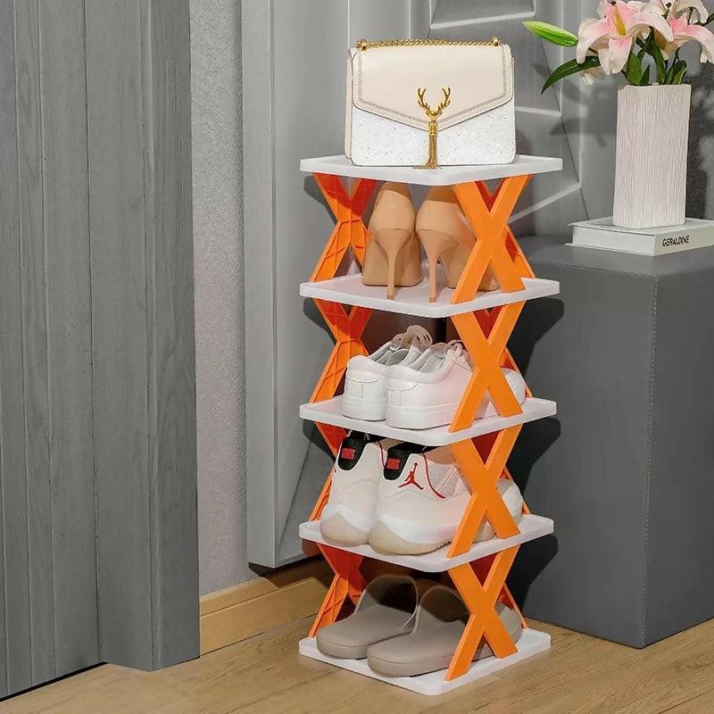 X-Shaped Shoe Rack | Space-Saving Foldable Shoe Organizer